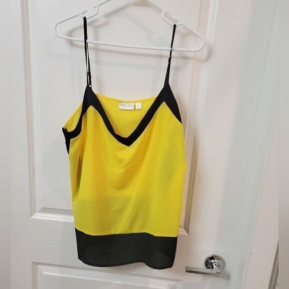 Bisou bisou yellow and black sleeveless blouse - Picture 4 of 11